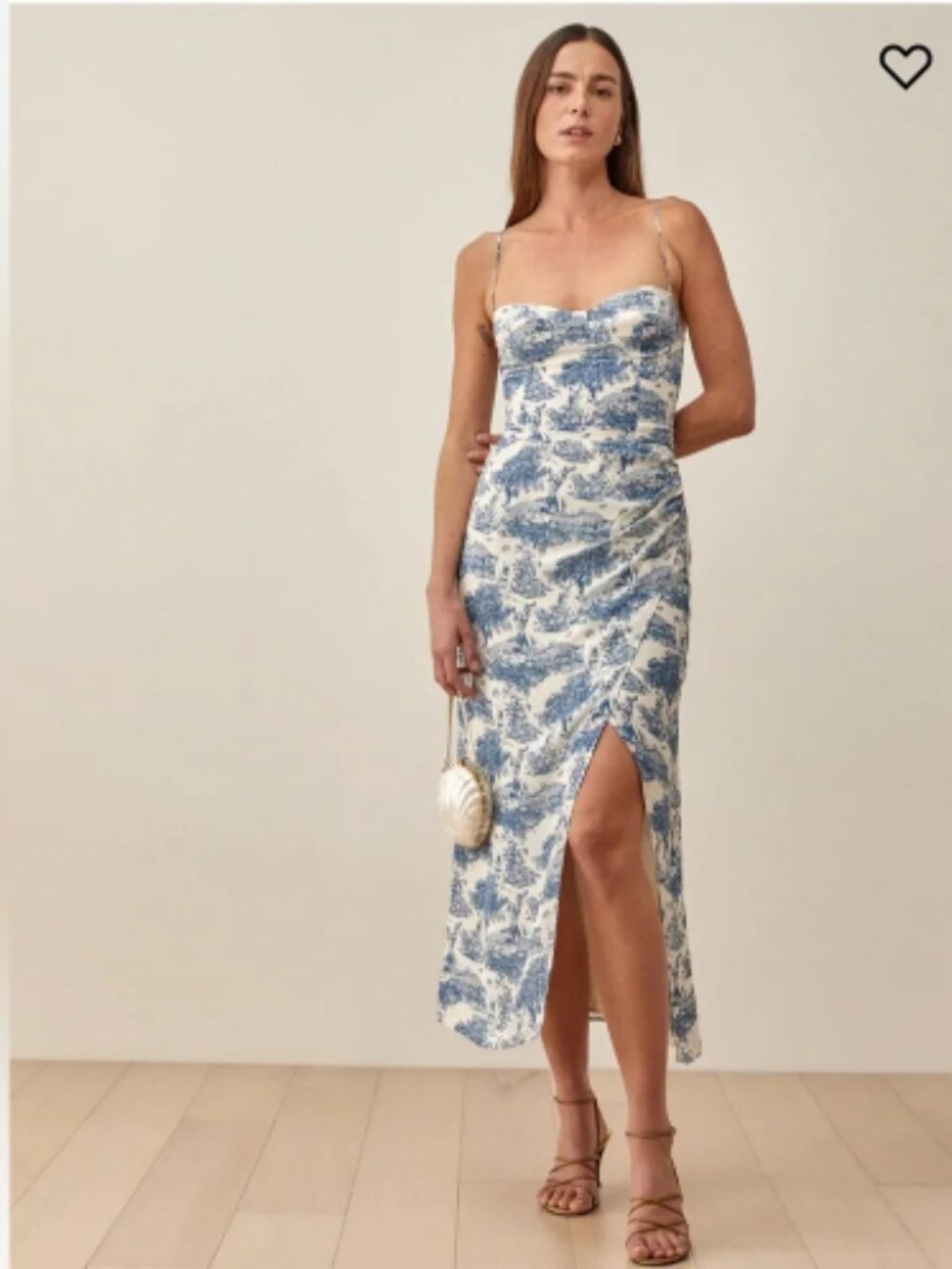 Reformation Kourtney Dress Pastoral blue white size 12